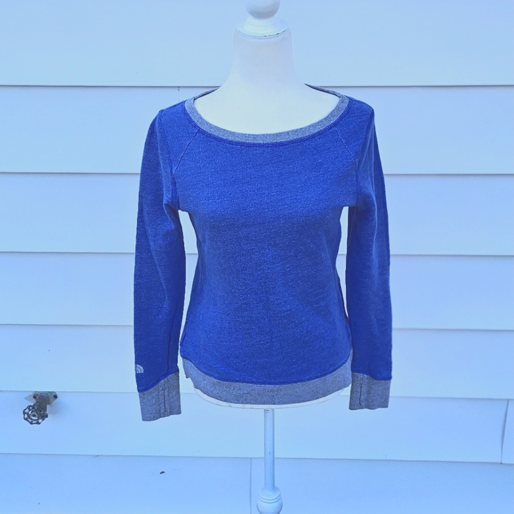 Blue and Gray Women's Sweatshirt